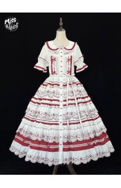 Miss Point Four-Season Orchard Short Sleeve and Sleeveless Tiered OP and Skirt(Reservation/2 Colours/Full Payment Without Shipping)